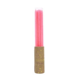 Lot de 12 bougies à paillettes roses