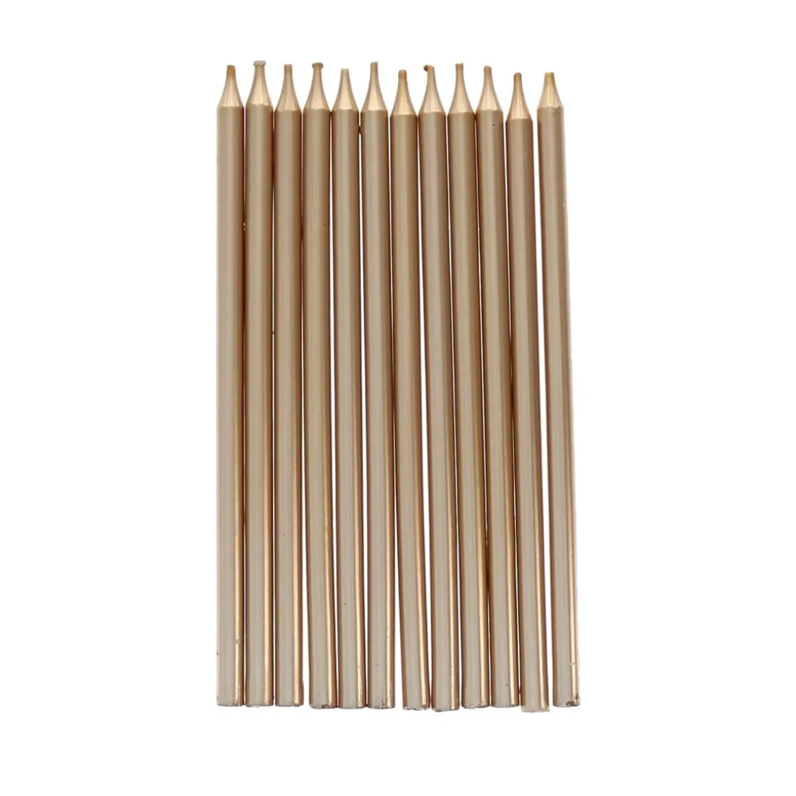 Lot de 12 bougies dorées