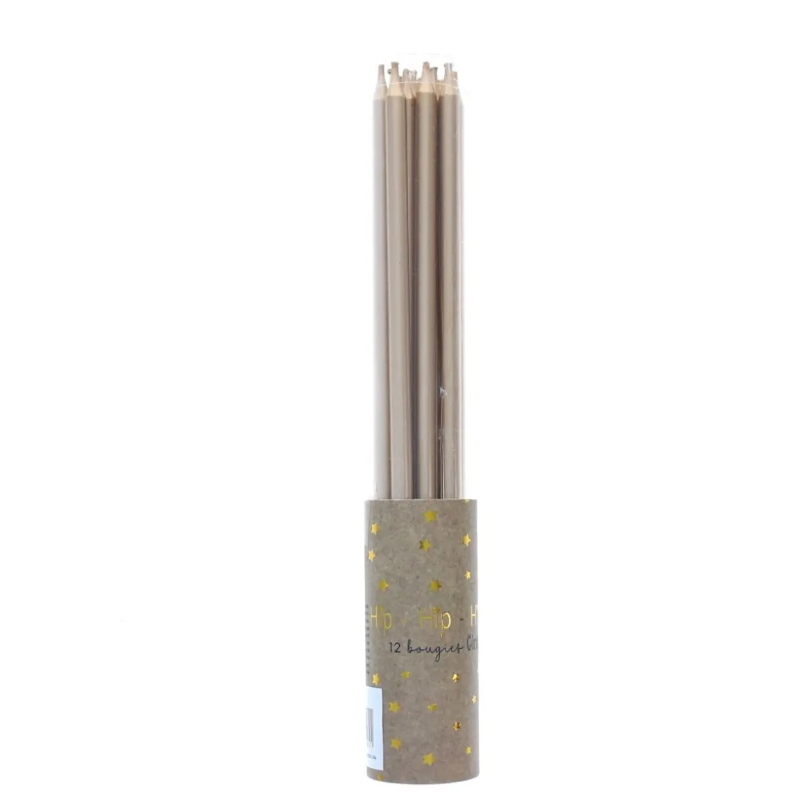 Lot de 12 bougies dorées
