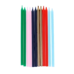 Lot de 12 bougies multicolores