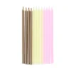 Lot de 12 bougies rose et doré