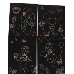 Lot de 9 cartes de coloriage à gratter sirènes