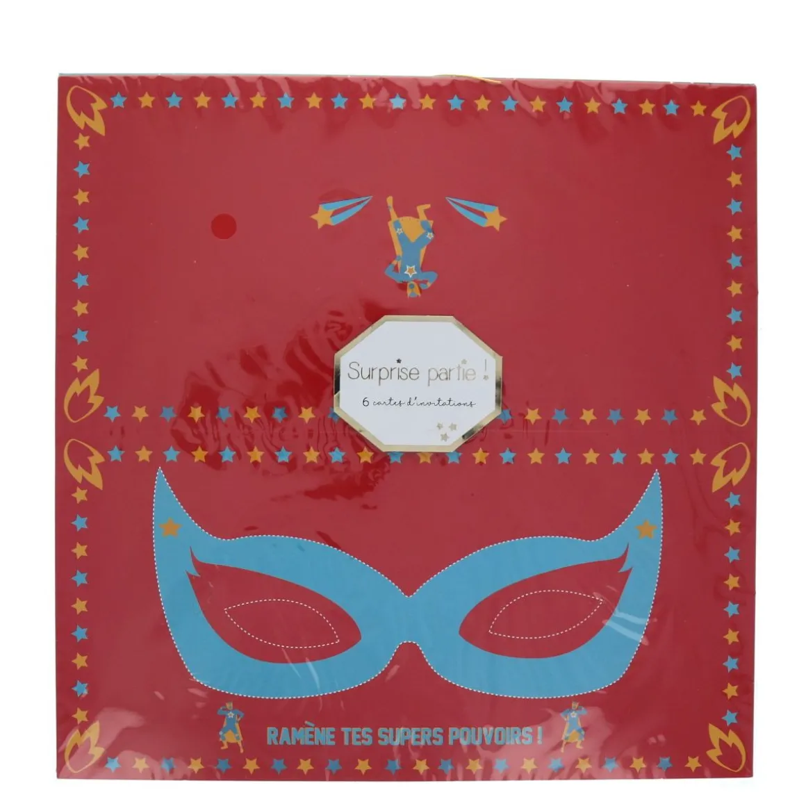 Lot de 6 cartes d'invitation Super-héros