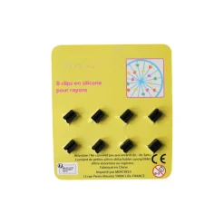 Lot de 8 clips cœurs multicolores en silicone roues de vélo