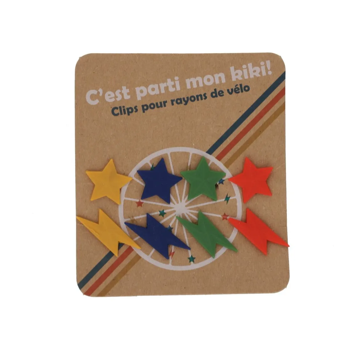 Lot de 8 clips étoiles et éclairs en silicone roues de vélo