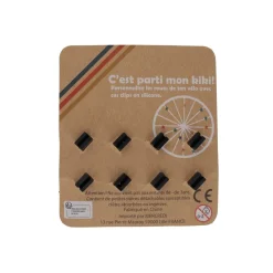 Lot de 8 clips étoiles et éclairs en silicone roues de vélo