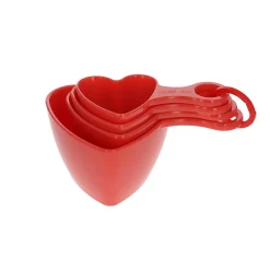 Lot de 4 cuillères doseuses coeurs en mélamine
