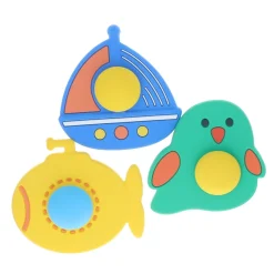 Lot de 3 jeux de bain ventouses rotatives en silicone