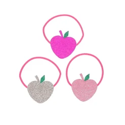 Lot de 3 élastiques pommes à paillettes - Dans mon jardin