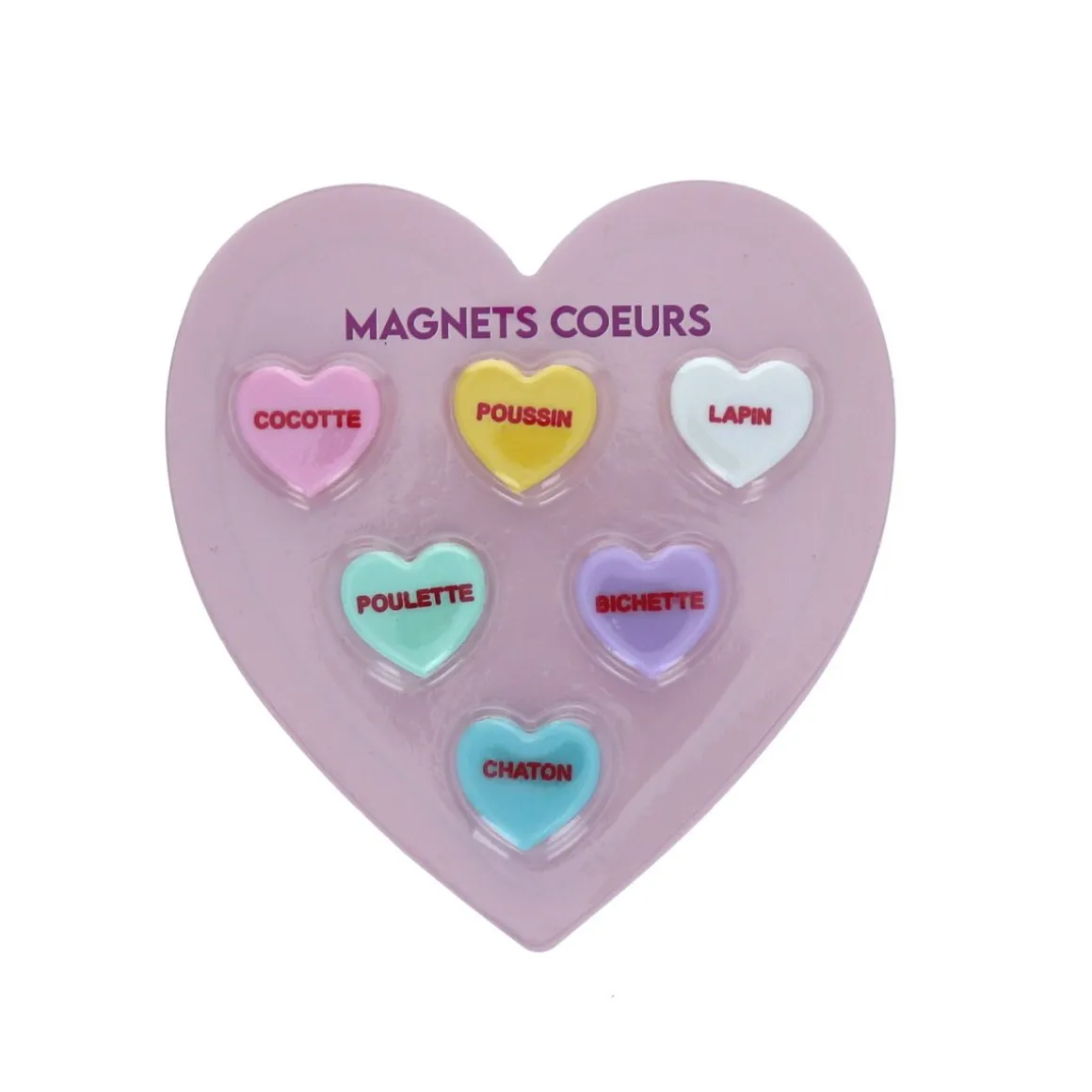 Lot de 6 magnets cœur