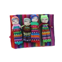 Lot de 4 mini poupées porte-bonheur