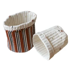 Lot de 2 paniers de rangement marron et écru - Curiosité du ciel