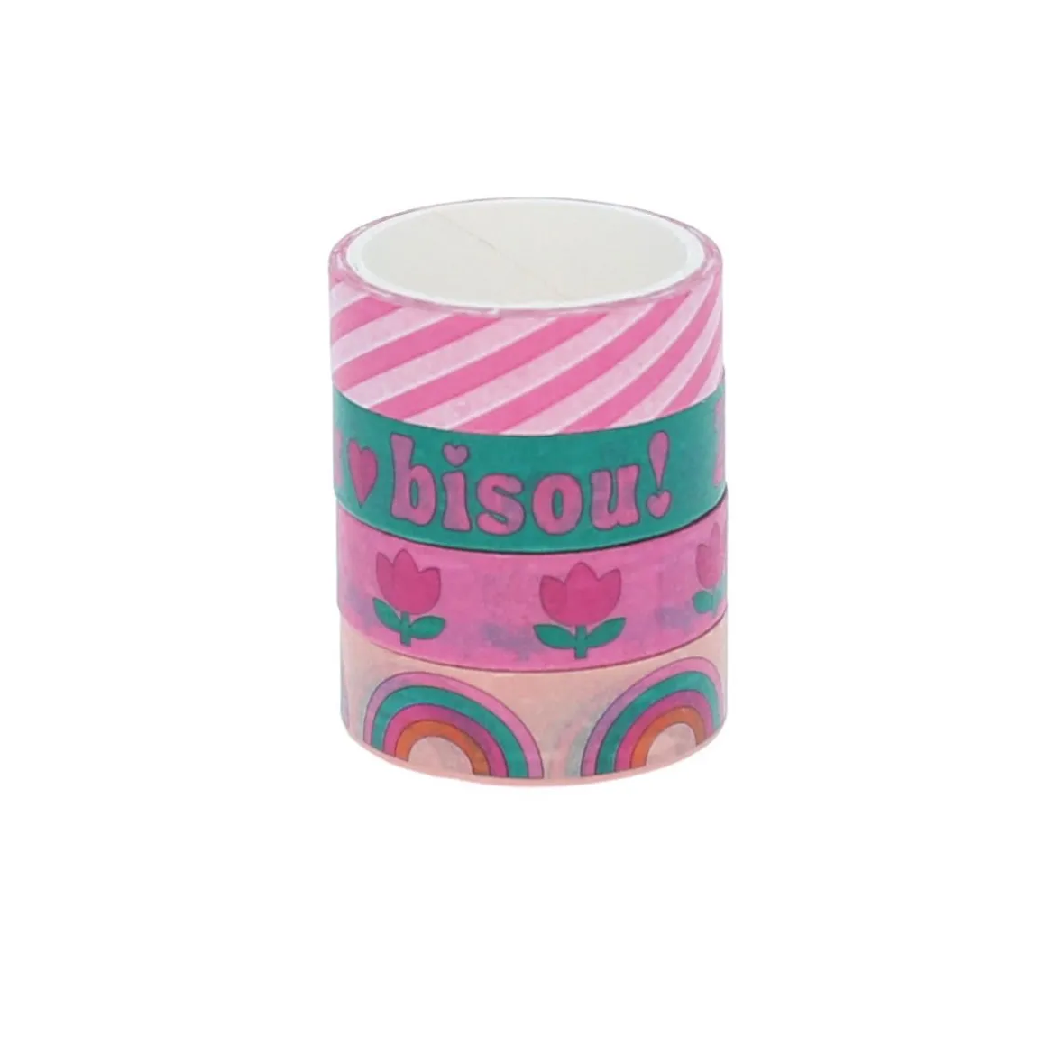 Lot de 4 rouleaux de ruban adhésif - Zou Bisou Bisou !