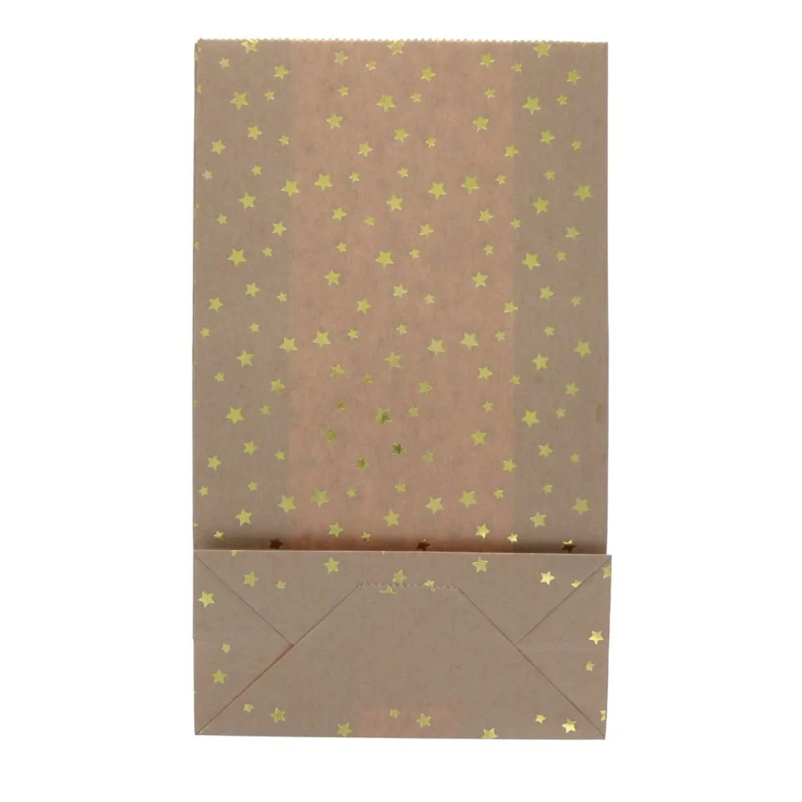Lot de 12 sachets pochettes kraft étoiles