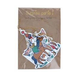 Lot de 6 étiquettes cadeaux cirque