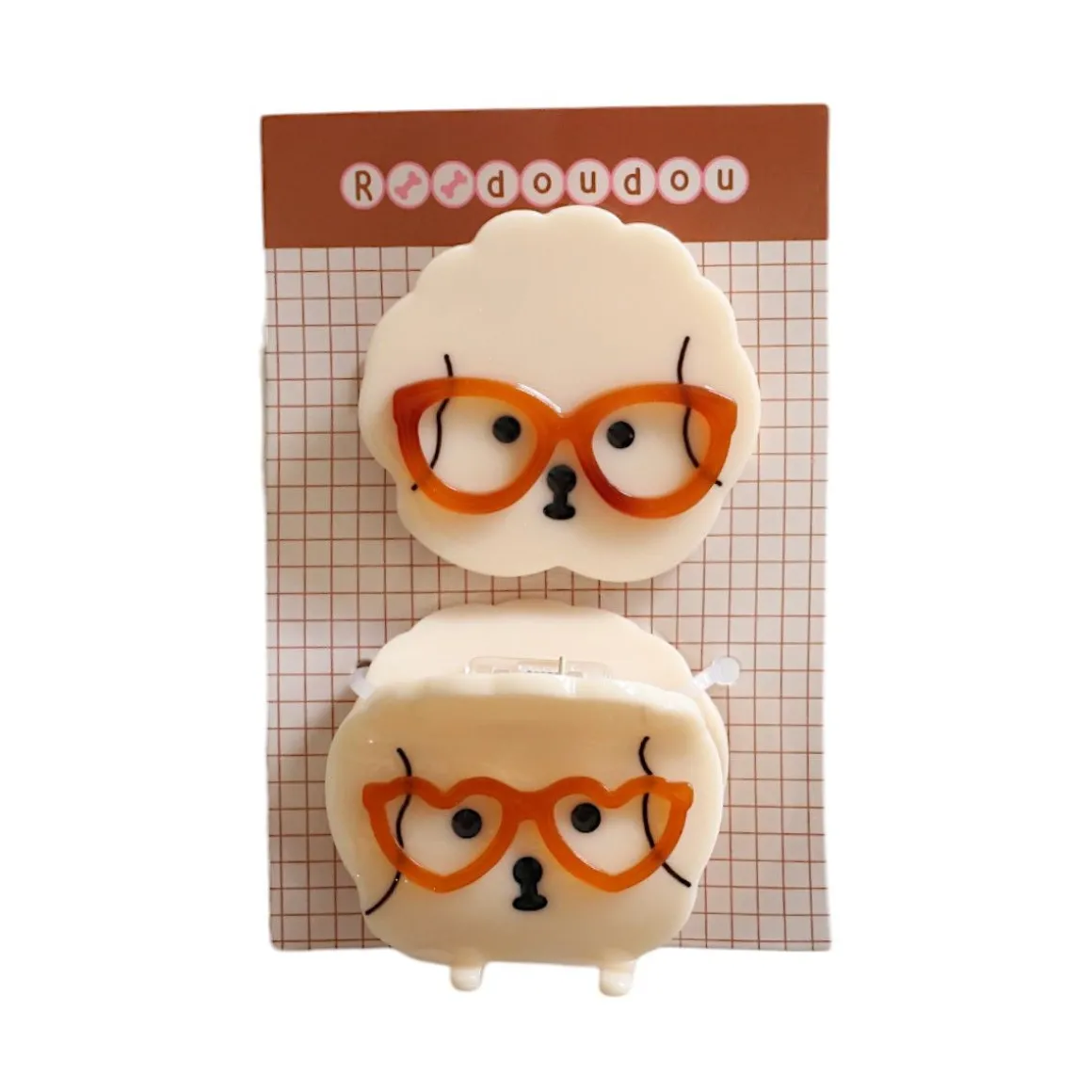 Lot de pince et barrette chien à lunettes