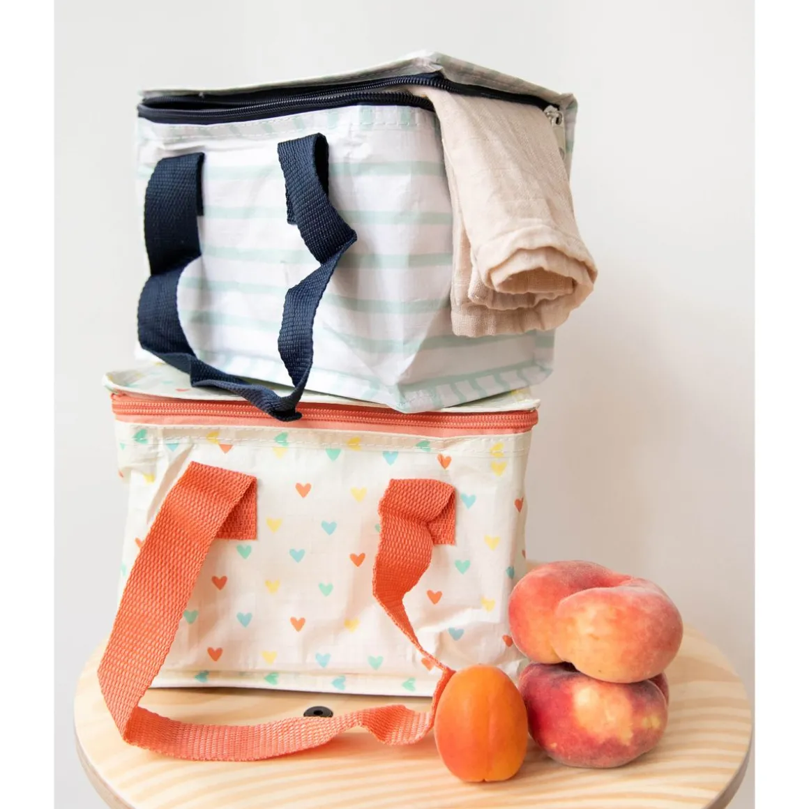 Lunch bag rayures bleues ciel