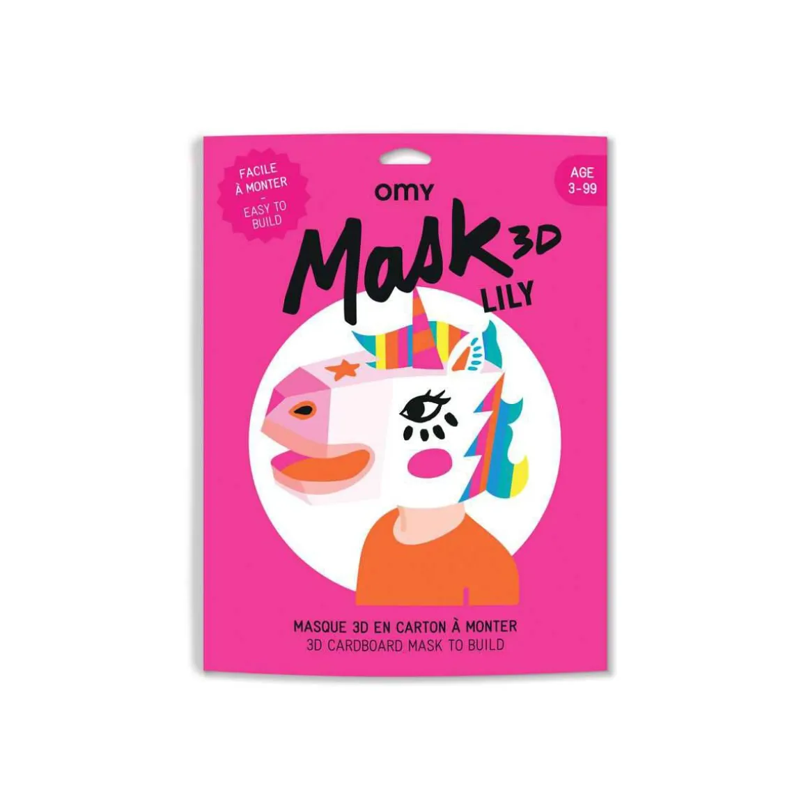 Masque 3D licorne Lily