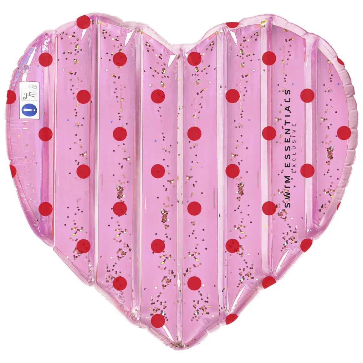 Matelas gonflable cœur rose pois rouge 150 cm
