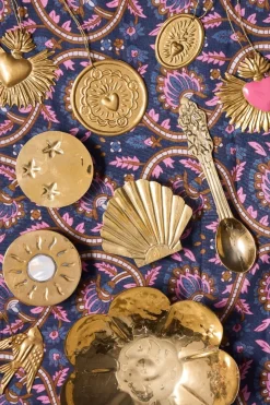 Médaille ovale cœur ex-voto doré