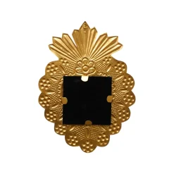 Miroir coeur ex-voto doré