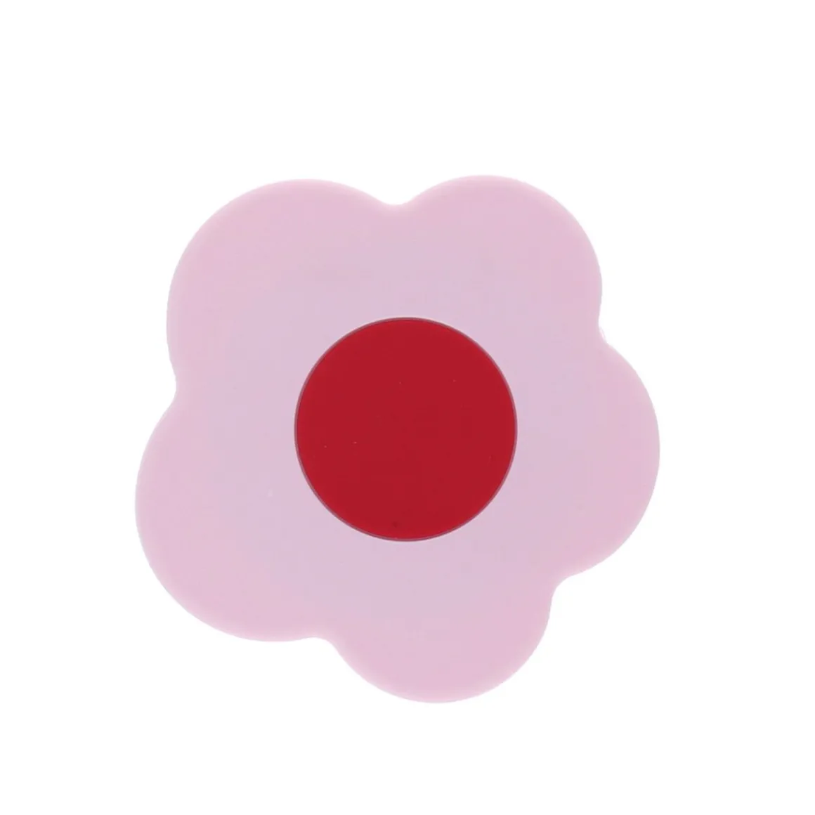 Miroir de poche fleur rose