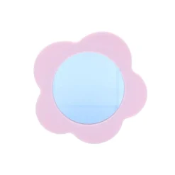 Miroir de poche fleur rose
