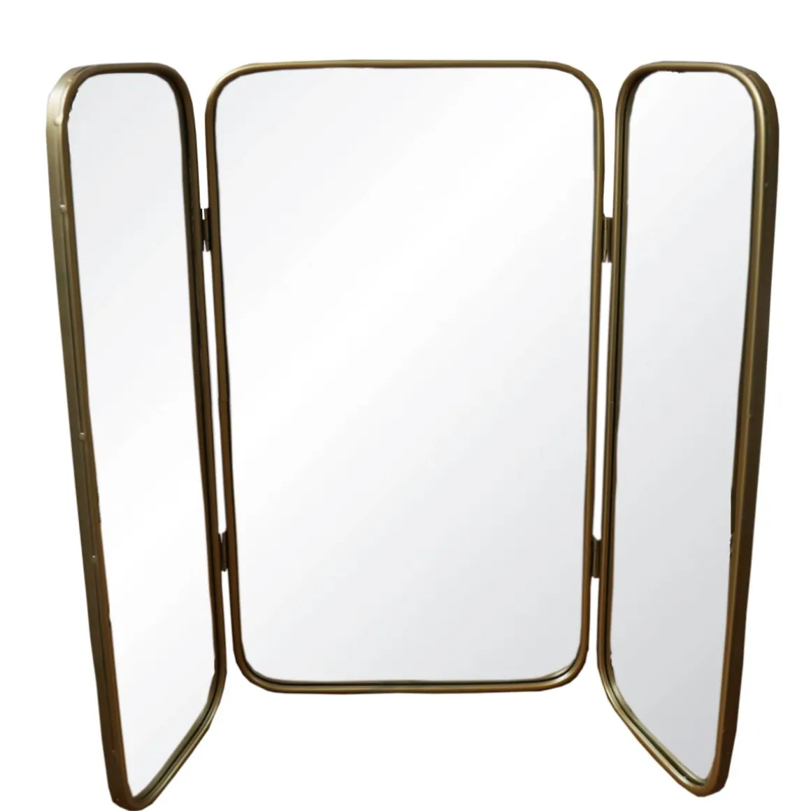 Miroir triptyque rectangulaire doré
