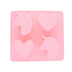 Moule à gâteaux en silicone licornes et coeurs