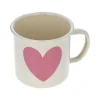 Mug émaillé cœur rose