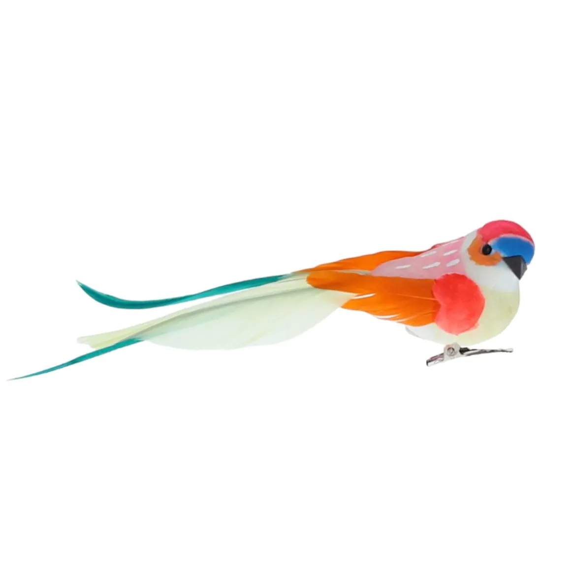 Oiseau à clipser corail multicolore