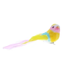 Oiseau à clipser jaune et rose