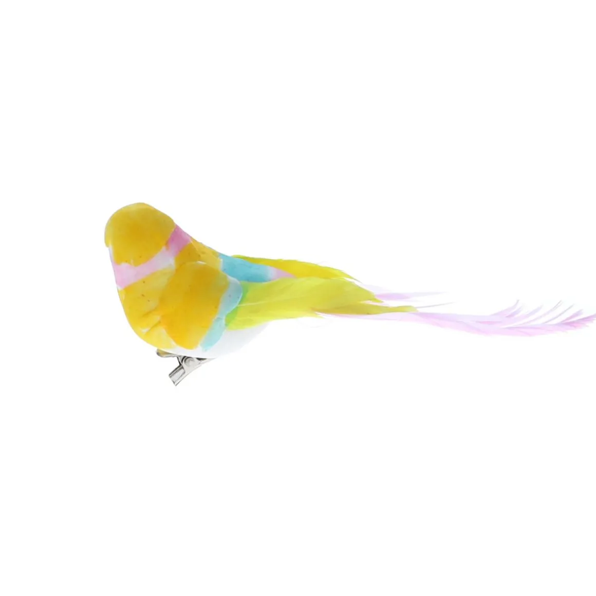 Oiseau à clipser jaune et rose