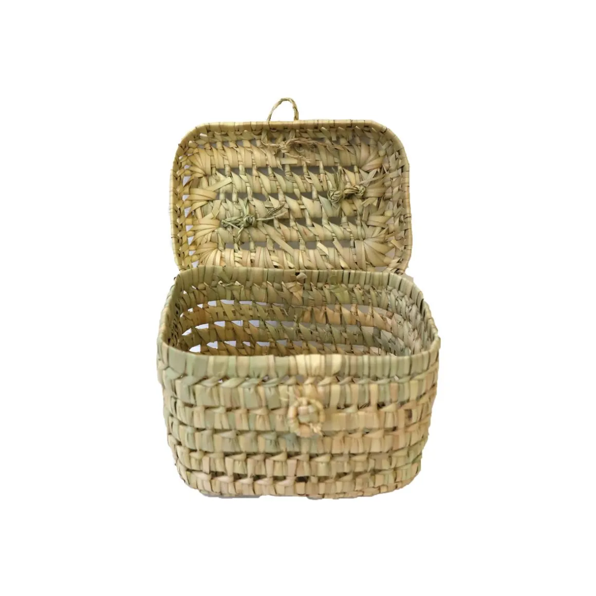 Panier vanity en paille tressée