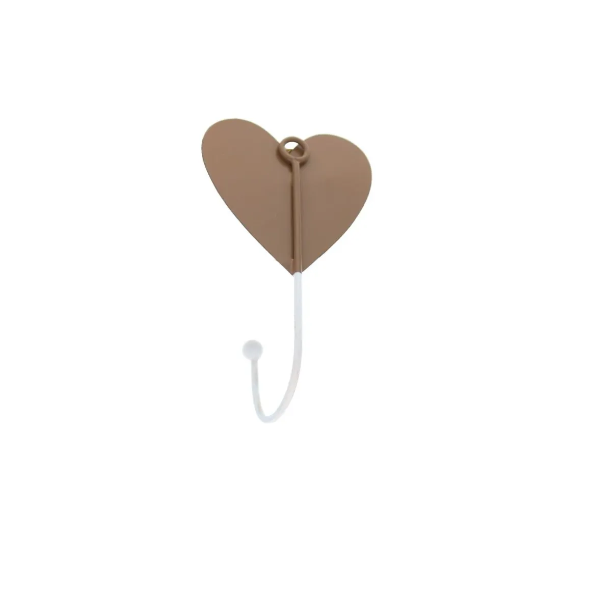 Patere coeur brun