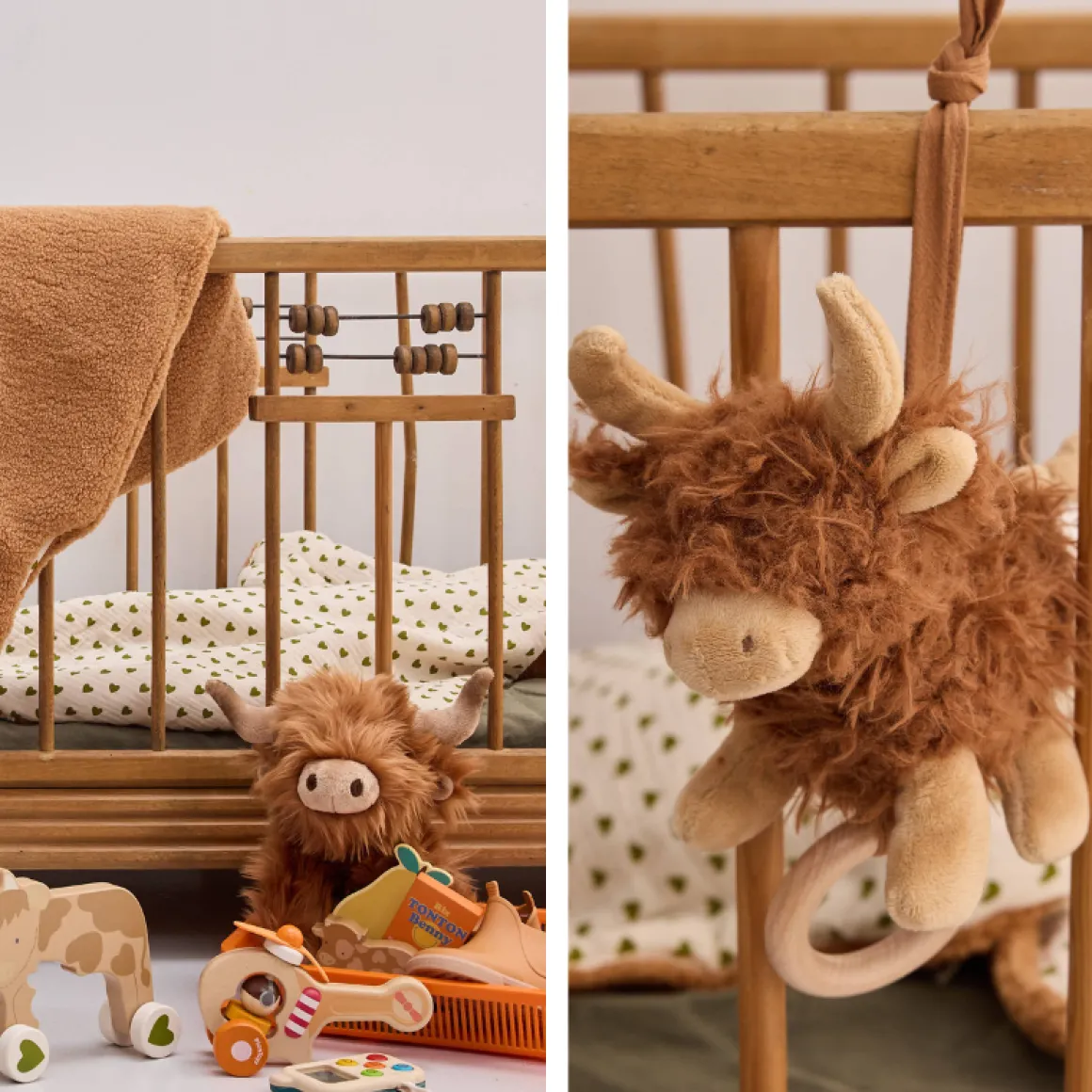 Peluche vache musicale - Bébé Highland
