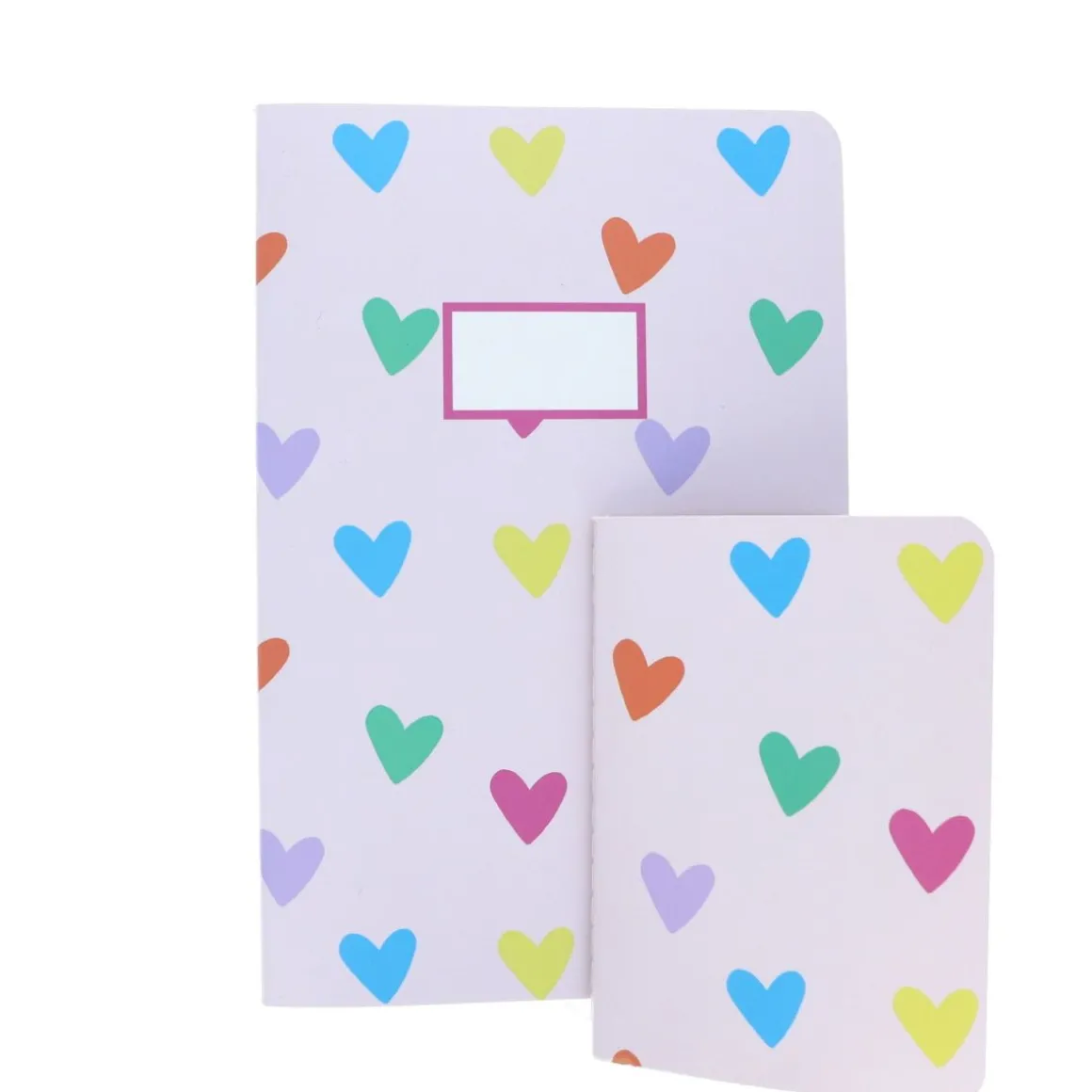Petit carnet de notes cœurs multicolores