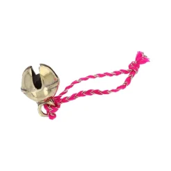 Petit grelot en laiton lien rose