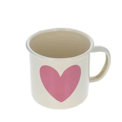 Petit mug émaillé cœur rose