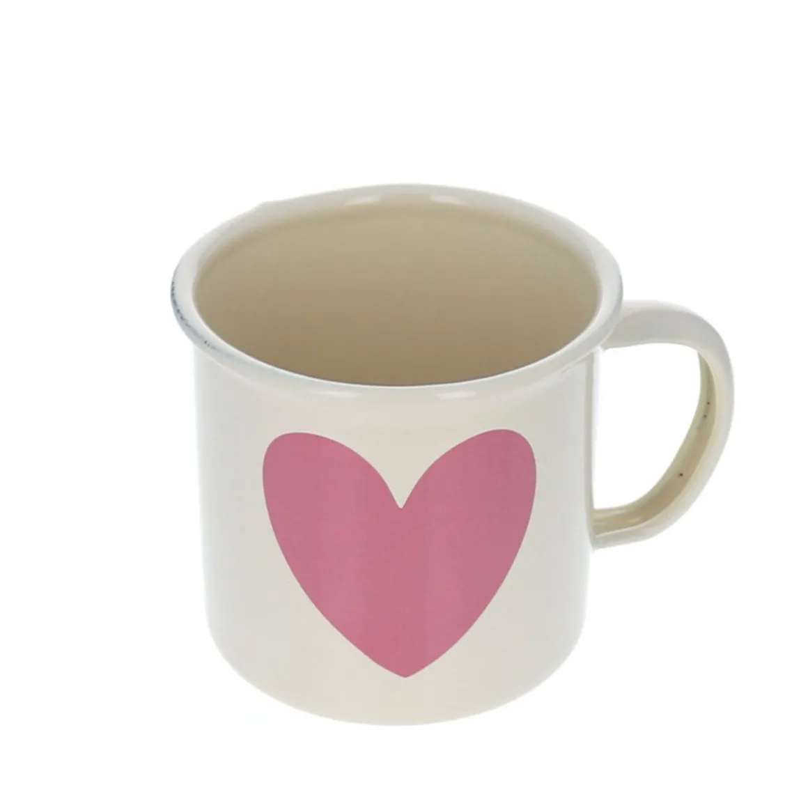 Petit mug émaillé cœur rose