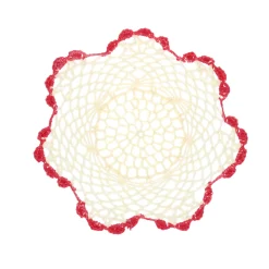 Petit panier dentelle bord framboise