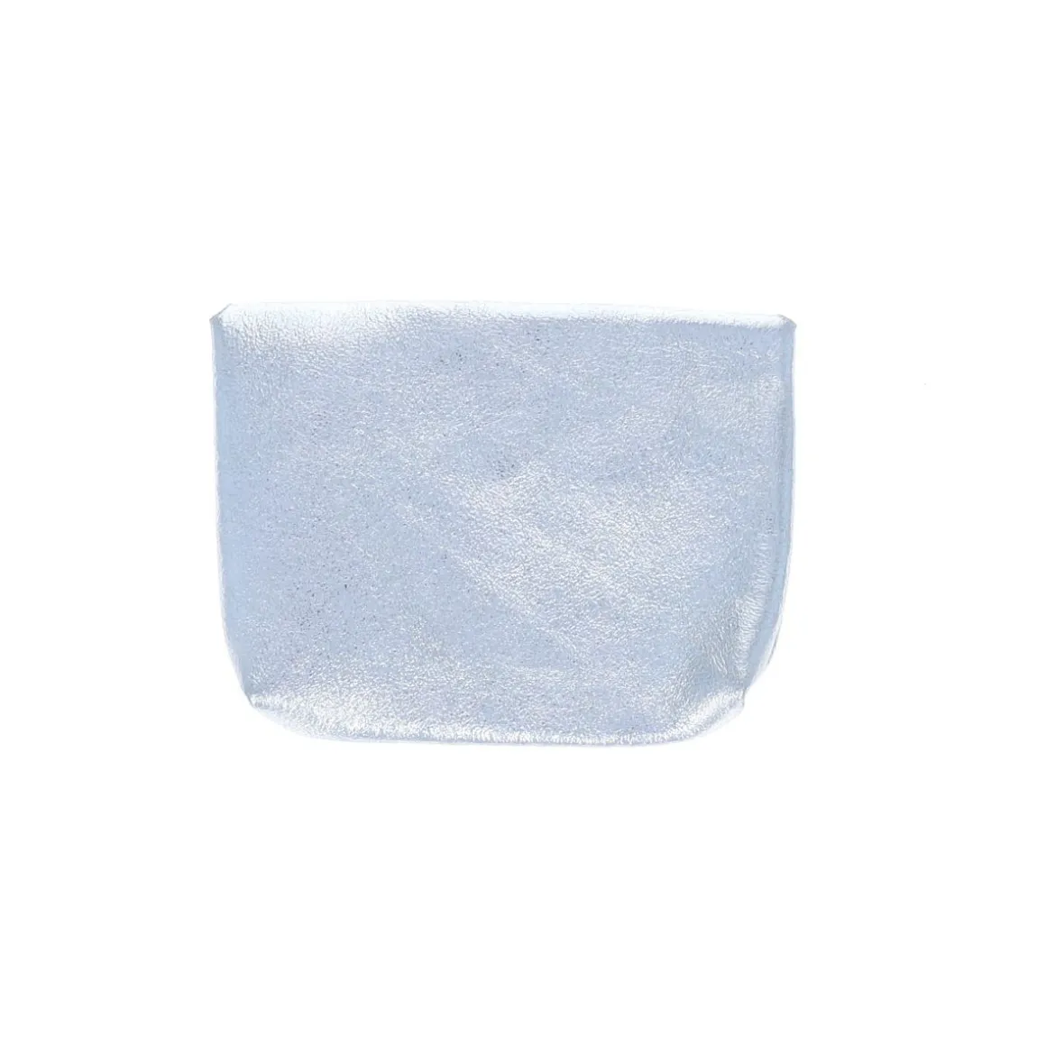 Petit porte-cartes cuir argent brillant