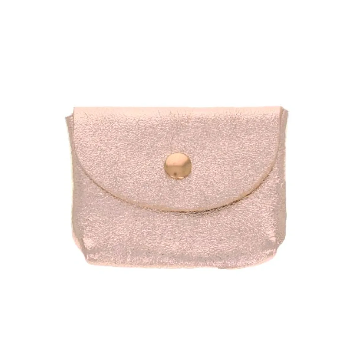 Petit porte-cartes cuir or rose