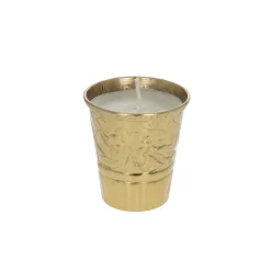 Petite bougie vanille en laiton fleurs