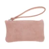 Petite pochette cuir rose pâle