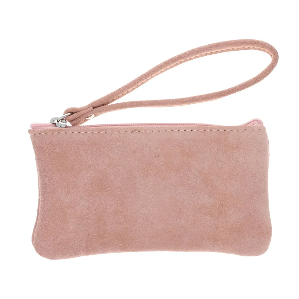 Petite pochette cuir rose pâle