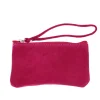 Petite pochette cuir rose foncé