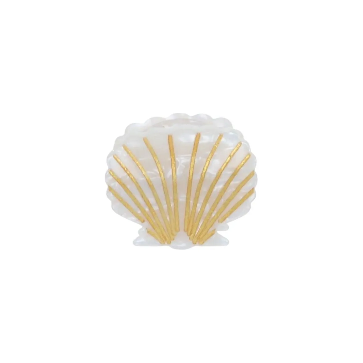 Pince à cheveux crabe coquillage nacré blanc