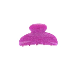 Pince à cheveux crabe rose fluo - grande