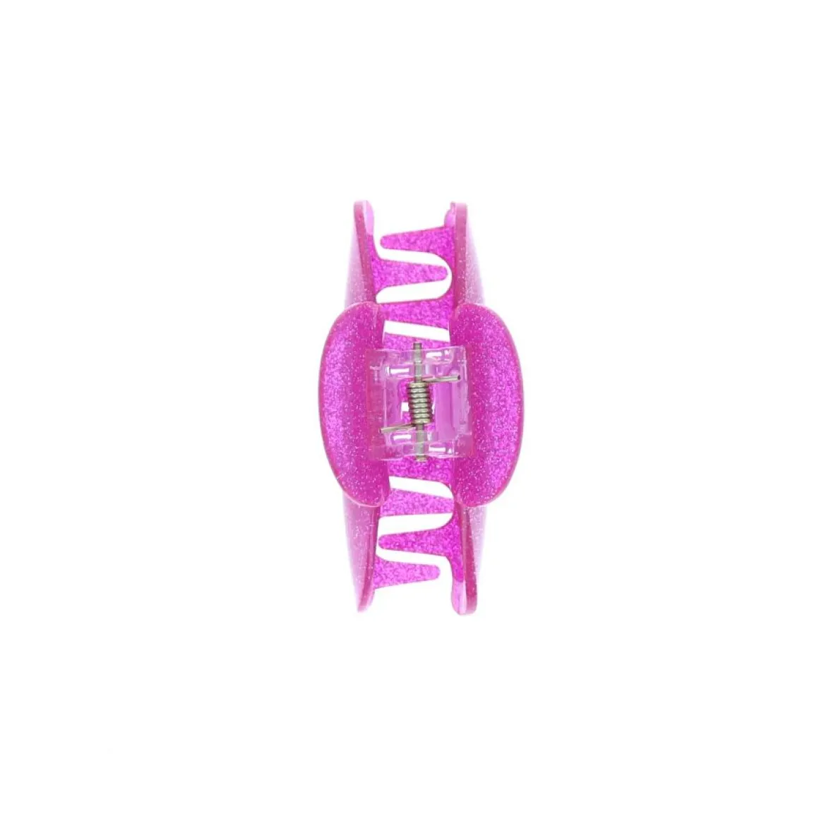 Pince à cheveux crabe rose fluo - grande